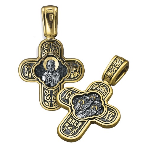Нательный православный крестик Николай Чудотворец