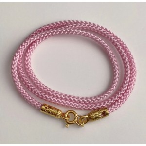 Ювелирный шнурок розового цвета из плетёного шёлка