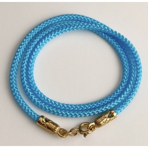 Ювелирный шнурок голубого цвета из плетёного шёлка