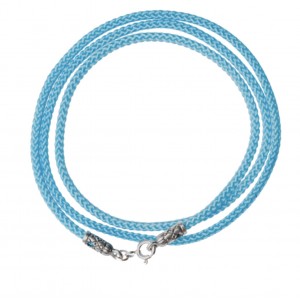 Шёлковый шнурок для крестика голубого цвета