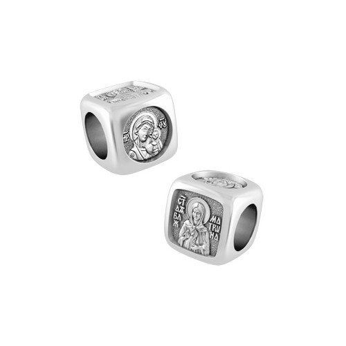 Серебряная православная бусина «Святые покровители», арт 10.101.Р