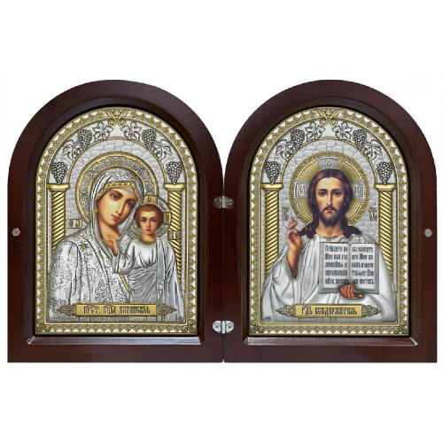 Господь Благословляющий. Казанская икона Божией Матери. Складень