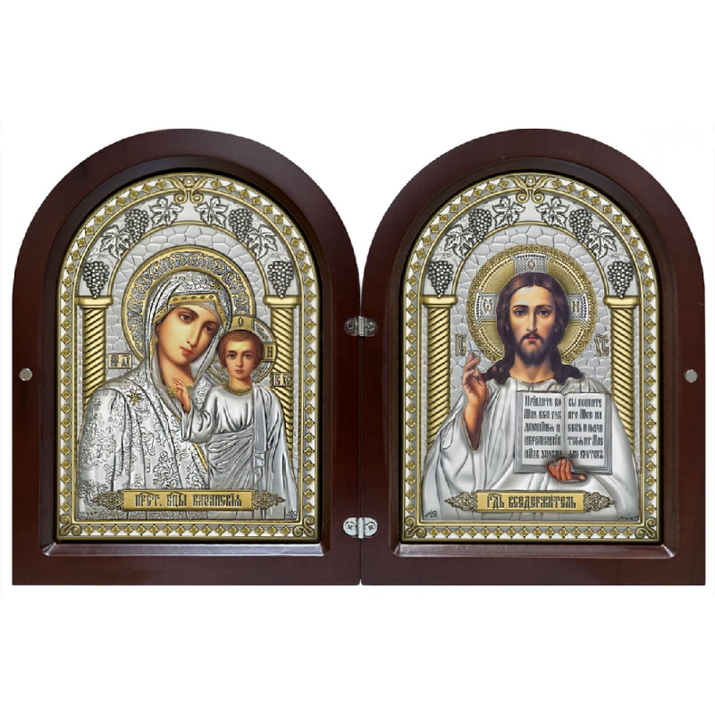 Господь Благословляющий. Казанская икона Божией Матери. Складень