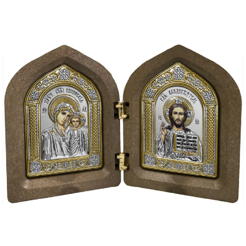 Арочный складень, Казанская Богородица, Господь