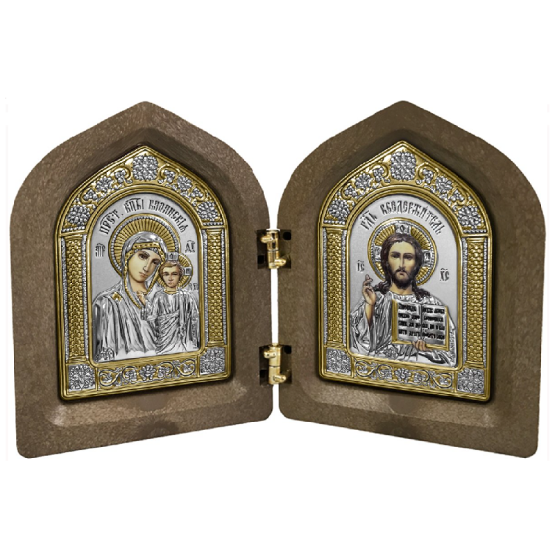 Арочный складень, Казанская Богородица, Господь