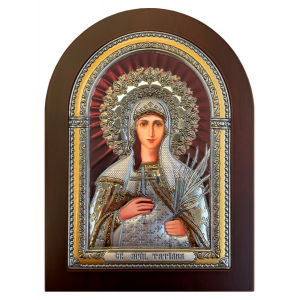 Икона Святой мученицы Татианы с коричневым лаком