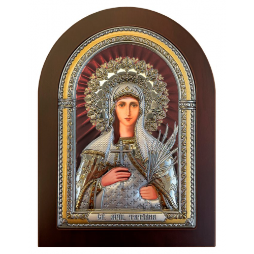 Икона Святой мученицы Татианы с коричневым лаком