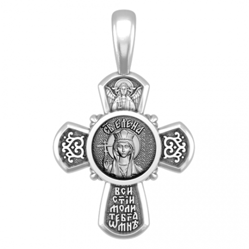 Серебряный православный крестик Святая Елена