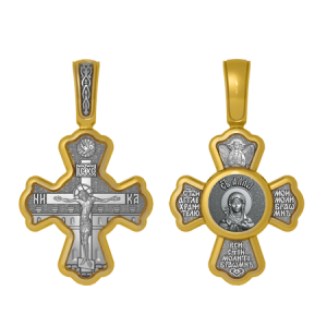 Нательный позолоченный крестик Святая Алла