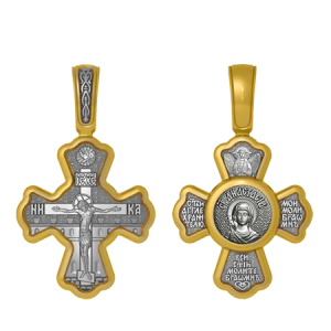 Позолоченный нательный крестик Святая Анастасия