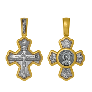 Нательный позолоченный крестик Святая Вероника