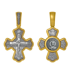 Позолоченный нательный крестик Святая Юлия