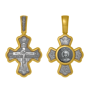 Нательный позолоченный крестик Мария Магдалина