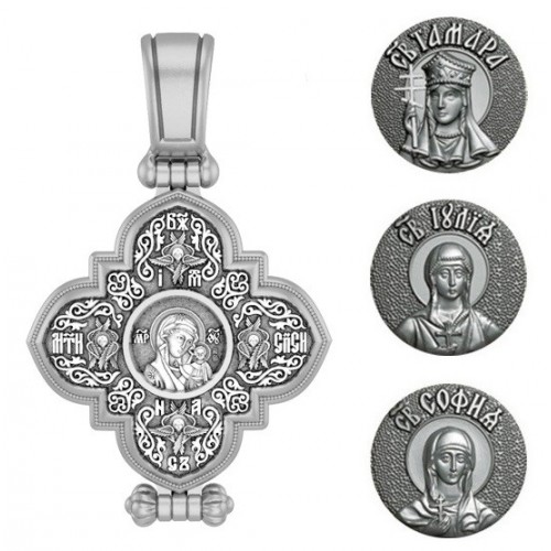 Серебряная православная икона с образом Святой