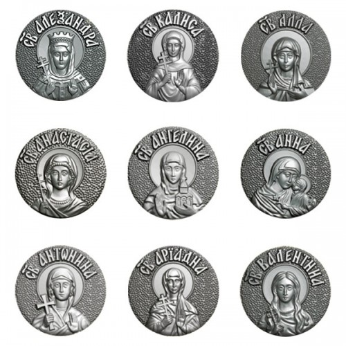 Серебряная православная икона с образом Святой