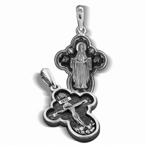 Серебряный крестик — Покров Божьей Матери