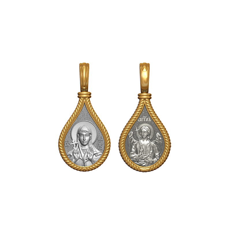 Позолоченный нательный образок Святая Лариса