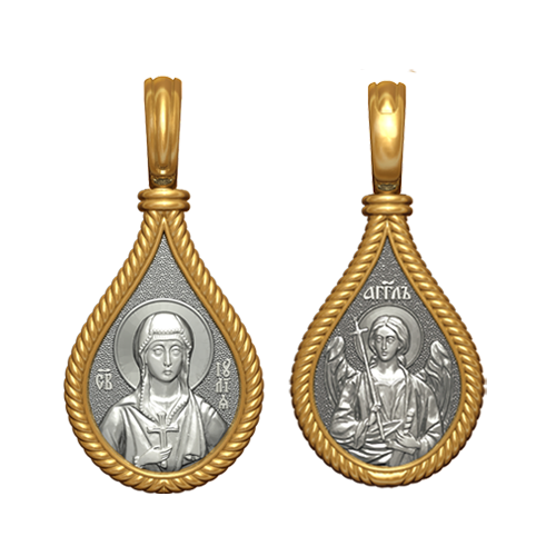 Позолоченный нательный образок Святая Юлия