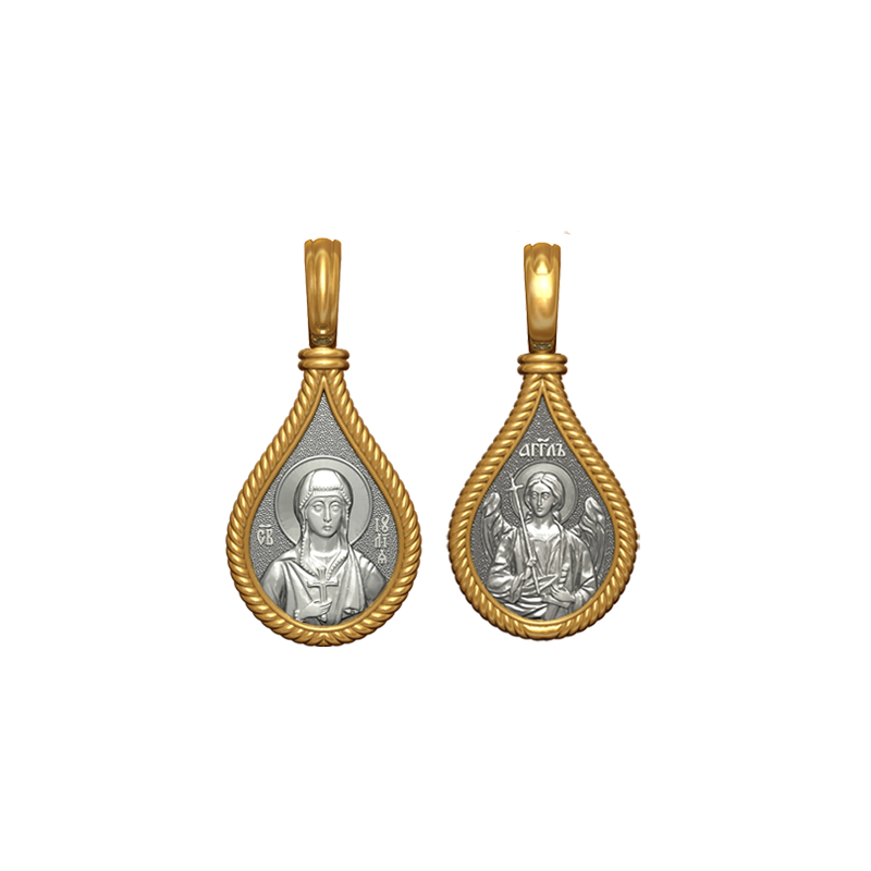 Позолоченный нательный образок Святая Юлия
