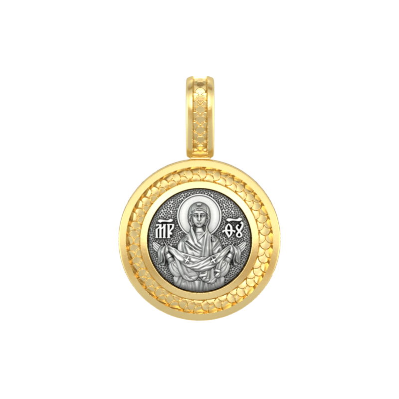 Миниатюрный нательный образок Покров Богородицы