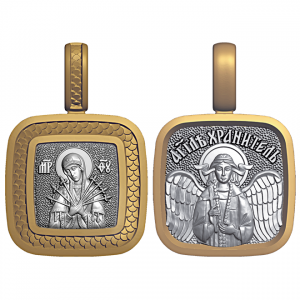 Миниатюрный нательный образок «Семистрельная» Богородица