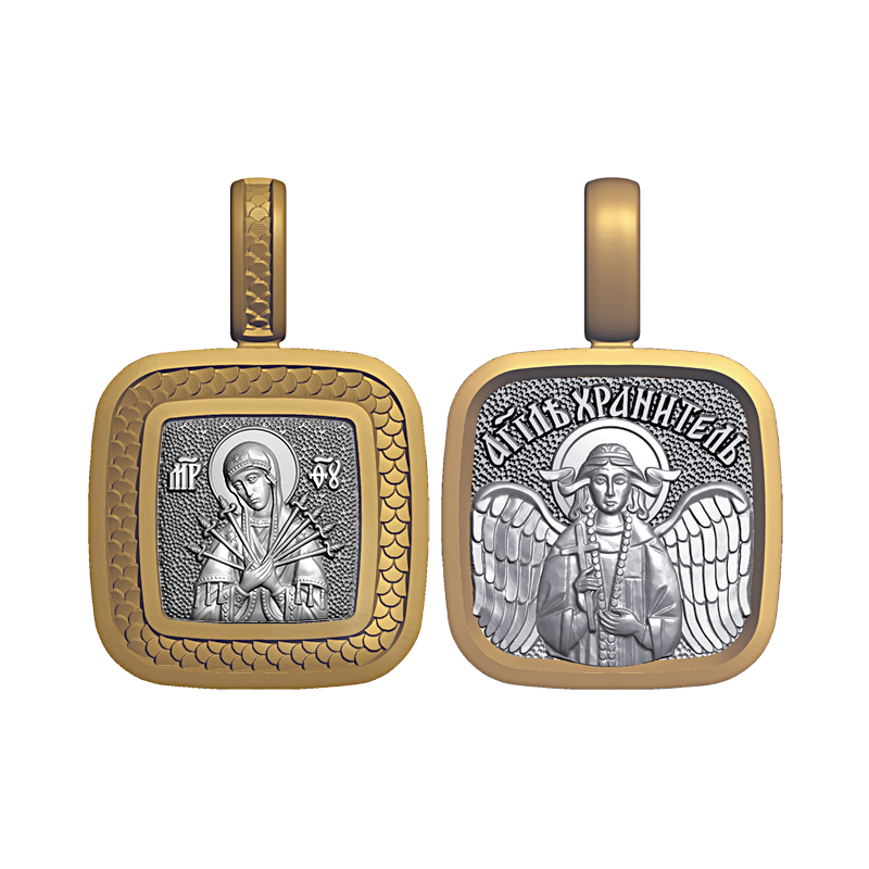 Миниатюрный образок Богородица «Семистрельная»