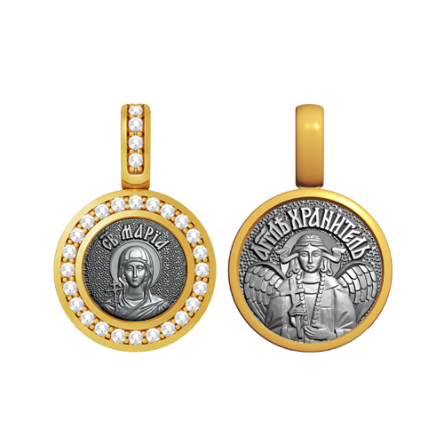 Миниатюрная иконка с фианитами Святая Мария Магдалина