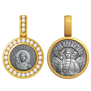 Миниатюрная иконка с фианитами Святая Нина
