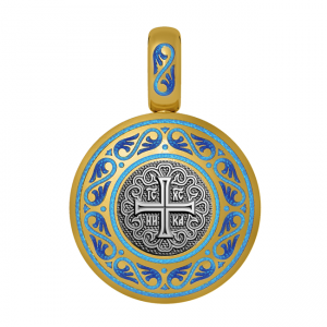 Подвеска с цветной горячей эмалью «Процветший крест»