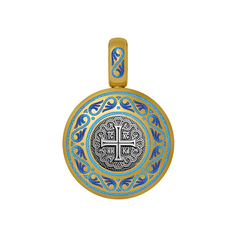 Подвеска с цветной горячей эмалью «Процветший крест»