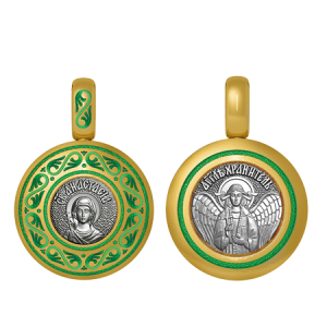 Подвеска с цветной горячей эмалью Святая Анастасия