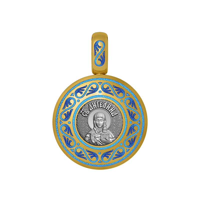 Подвеска с цветной горячей эмалью Святая Ангелина