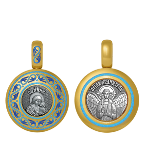 Подвеска с цветной горячей эмалью Святая Анна