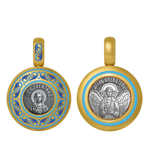 Подвеска с цветной горячей эмалью Святая Валентина