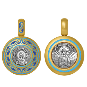 Подвеска с цветной горячей эмалью Святая Матрона
