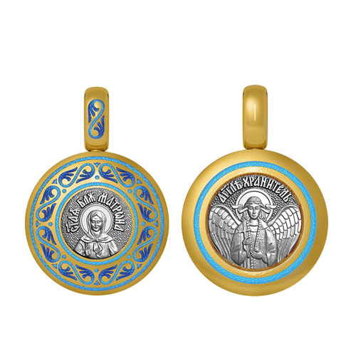 Подвеска с цветной горячей эмалью Святая Матрона