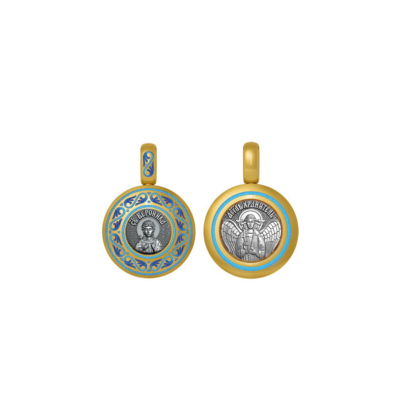 Подвеска с цветной горячей эмалью Святая Вероника