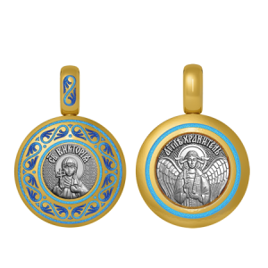 Подвеска с цветной горячей эмалью Святая Виктория