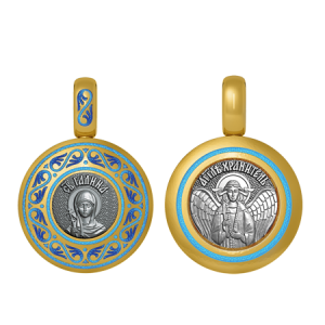 Подвеска с цветной горячей эмалью Святая Галина