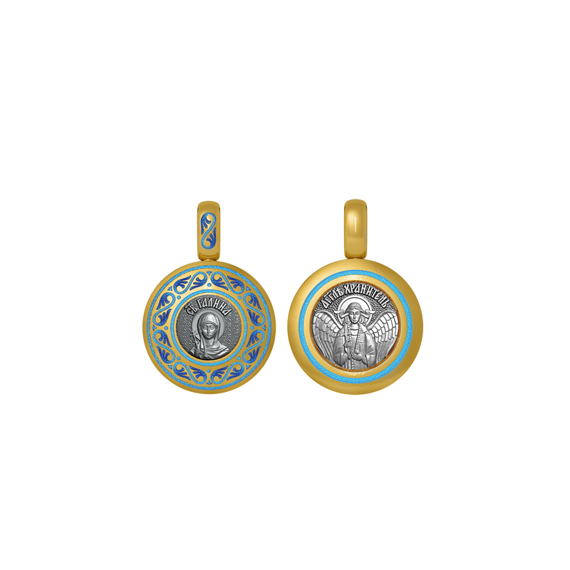 Подвеска с цветной горячей эмалью Святая Галина