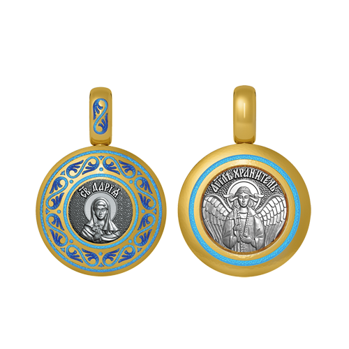 Подвеска с цветной горячей эмалью Святая Дарья