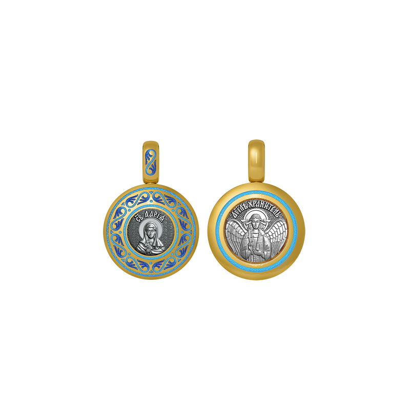 Подвеска с цветной горячей эмалью Святая Дарья