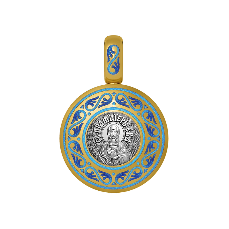 Подвеска с цветной горячей эмалью Святая Ева
