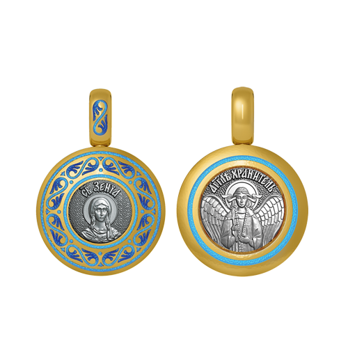 Подвеска с цветной горячей эмалью Святая Ксения Петербургская