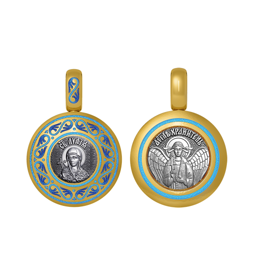 Подвеска с цветной горячей эмалью Святая Лидия