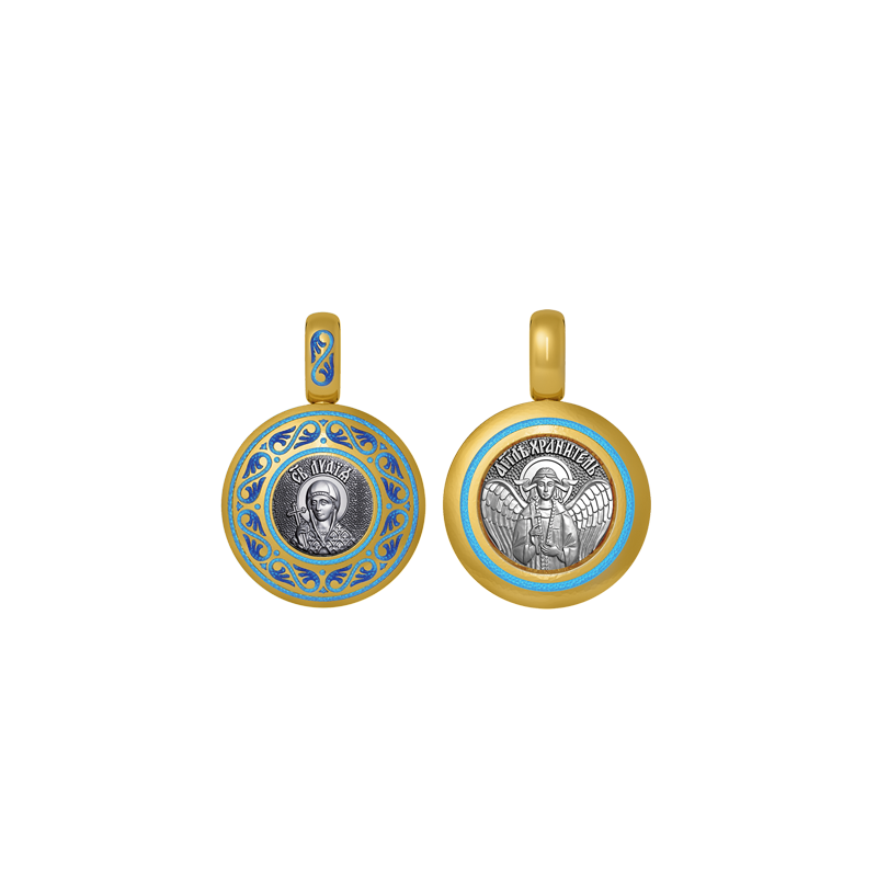 Подвеска с цветной горячей эмалью Святая Лидия