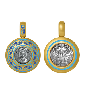 Подвеска с цветной горячей эмалью Святая Людмила