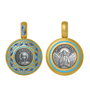 Подвеска с цветной горячей эмалью Святая Мария