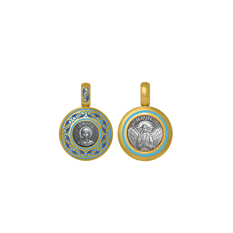 Подвеска с цветной горячей эмалью Святая Мария