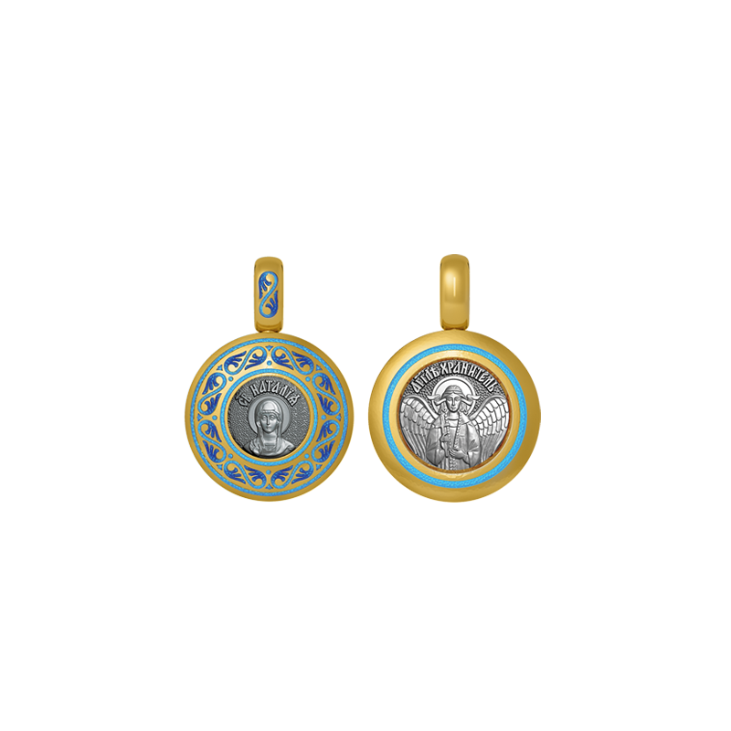 Подвеска с цветной горячей эмалью Святая Наталия